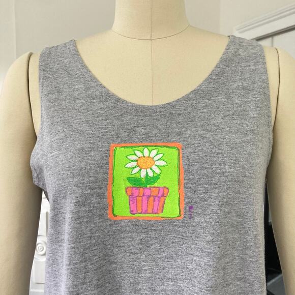 Vintage Cottage Core Heather Gray Fresh Produce Dress - Picture 3 of 6